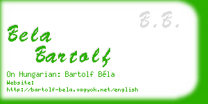 bela bartolf business card